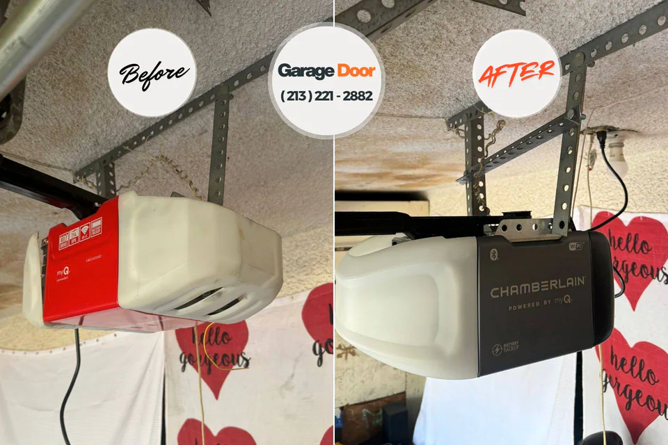 Before and after: garage door repair Indian Wells, CA